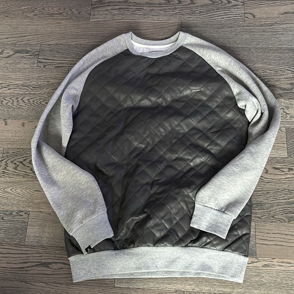 KITE Gray Quilted panel Men's Sweater Sz L - Picture 3 of 11